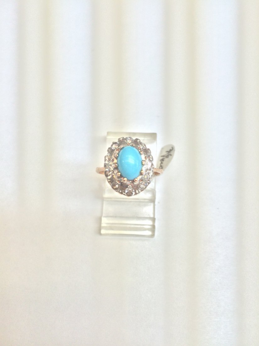 14k yellow gold vintage style ring with flower design (1 of 2)