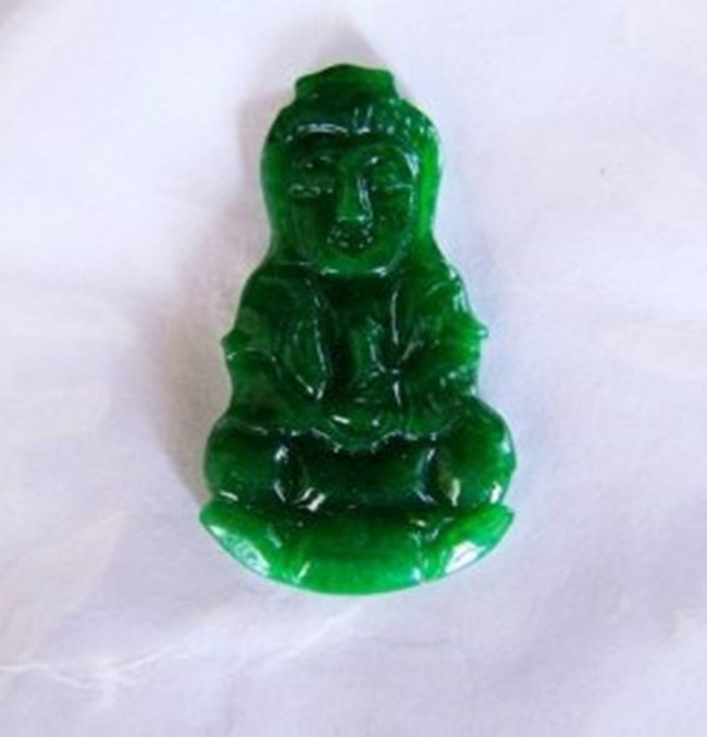 Burma Jade Guanyin Loose Pendant 7.15 Ct Grade "A +" (1 of 4)