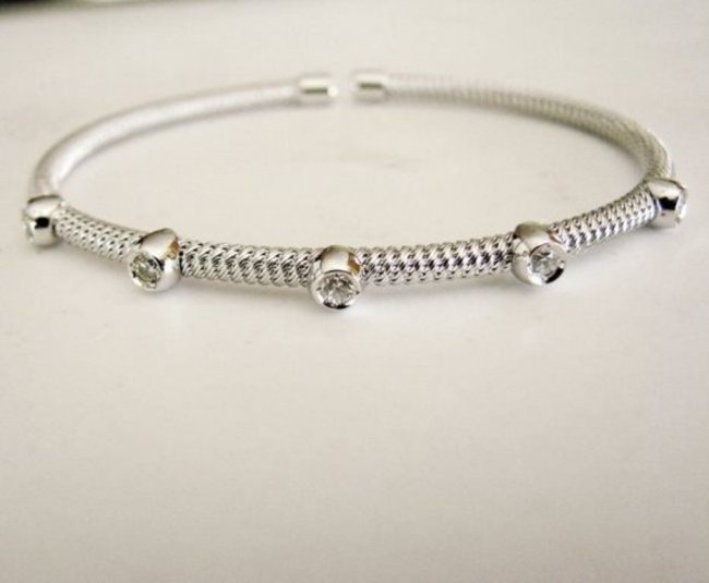 Creation Diamond Bangle 18k W/g Overlay (1 of 3)