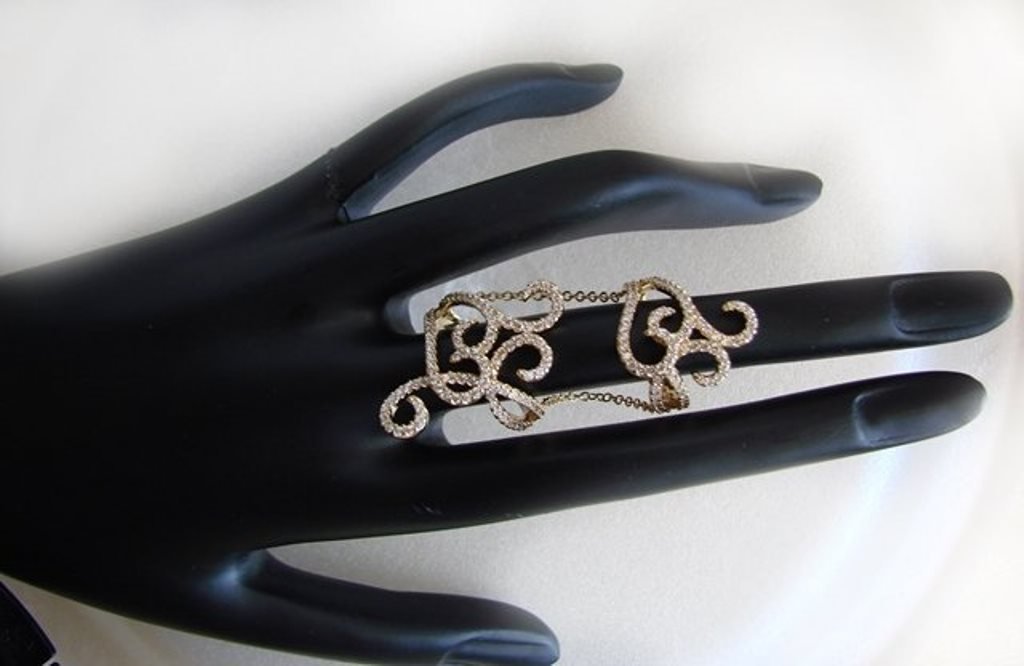 Creation Diamond Stacked Rings 3. 03 Ct 18K Y/G Overlay (1 of 5)