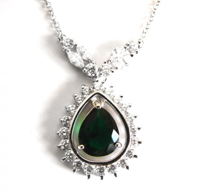 Creation Diamond Tourmaline Necklace 6.81Ct 18kW/g Over (1 of 1)