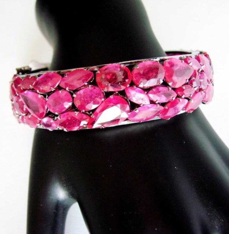 Bangle Natural Ruby 275.20Ct 18k B/g Overlay (1 of 7)