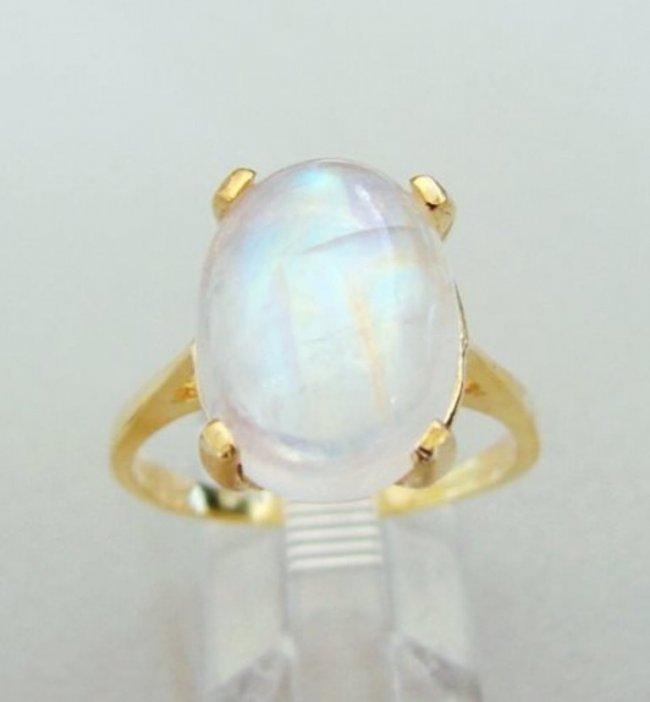 Natural Moonstone Ring 6.15Ct 14k Yellow Gold (1 of 6)