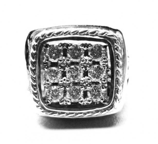 Antique Men Diamond Ring 1.08Ct 14k W/g SZ 9 (1 of 3)