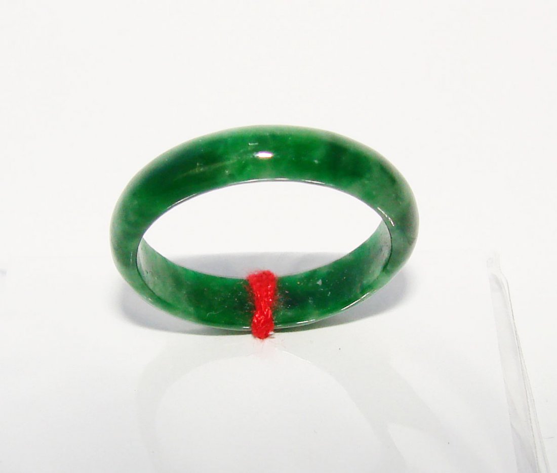 Natural Chinese Jadeite Jade Ring Size: 8 Width 5 mm (1 of 3)