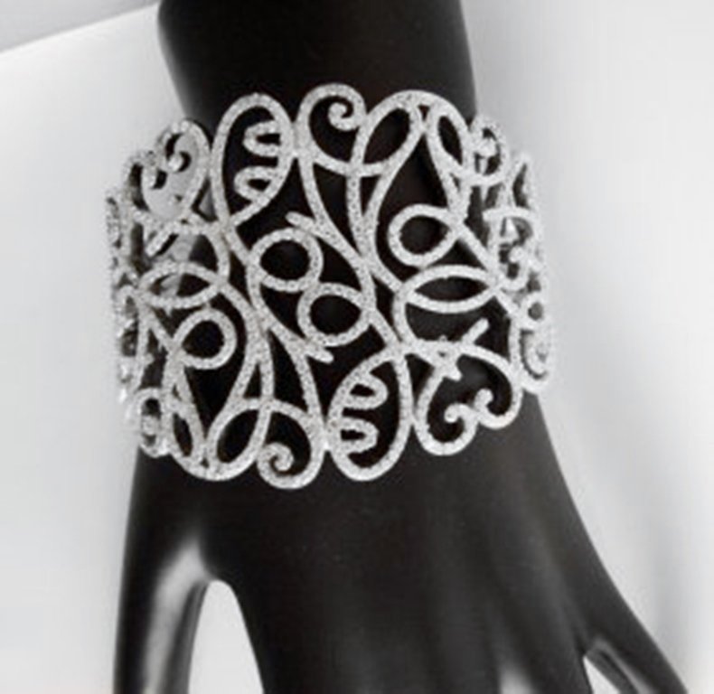 Creation Diamond Clips Bangle 9.64Ct 18k W/g Overlay (1 of 6)