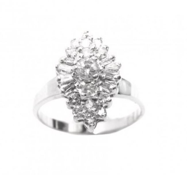 Vintage Diamond Ring 1.08 CT 14k White Gold (1 of 3)