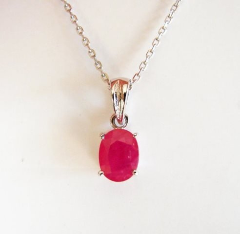 Ruby Pendant 1.68Ct 18k W/g Overlay (1 of 1)