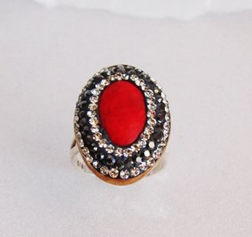 Natural Coral Ring 6.12 CT 18k Overlay (1 of 4)