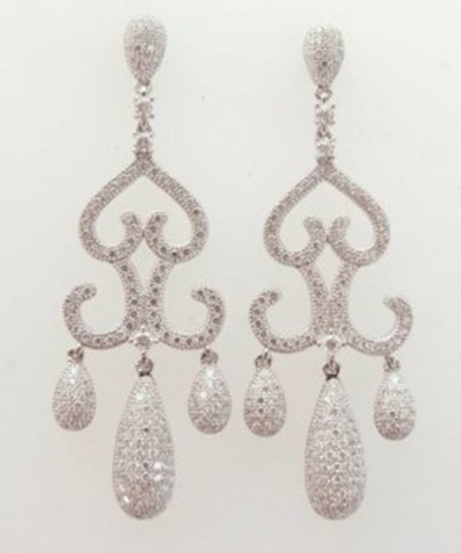 Creation Diamomd Earring 2.00Ct 18k W/g Overlay (1 of 2)