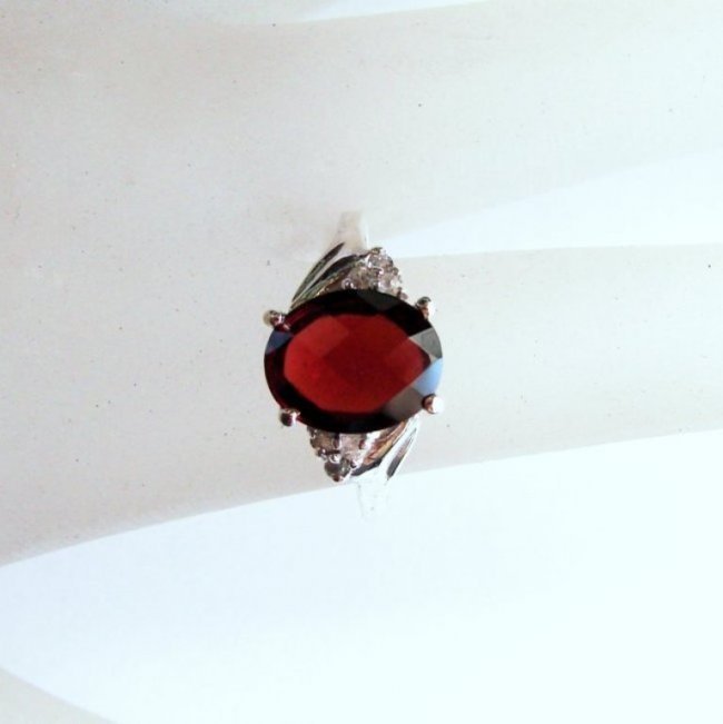 Anniversary Ring Natural Diamond Garnet 3.07Ct 14k W/g (1 of 5)