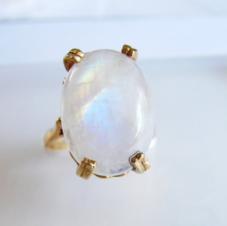 Natural Moonstone Ring 12.74Ct 14k Y/g (1 of 4)