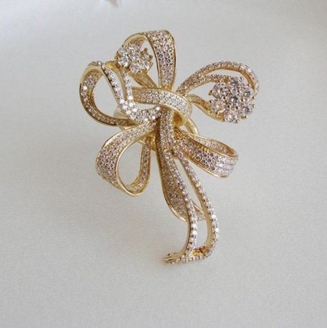 Creation Diamond Ring 7.15 CT 18K Y/G Overlay (1 of 6)