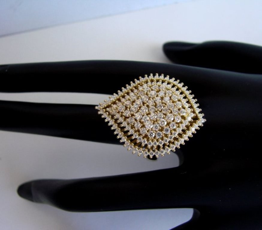 Creation Diamond Ring 3.06Ct 18k Y/g Overlay (1 of 4)