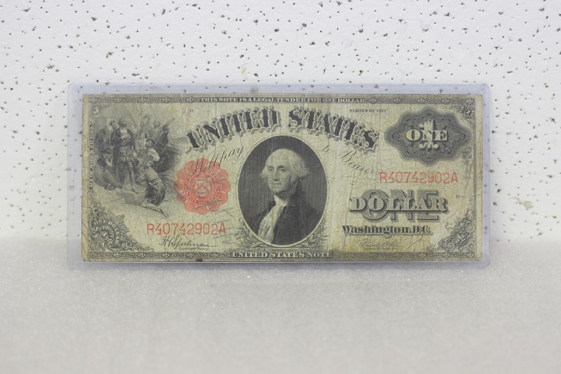 A Large 1917 One Dollar Note: as shown