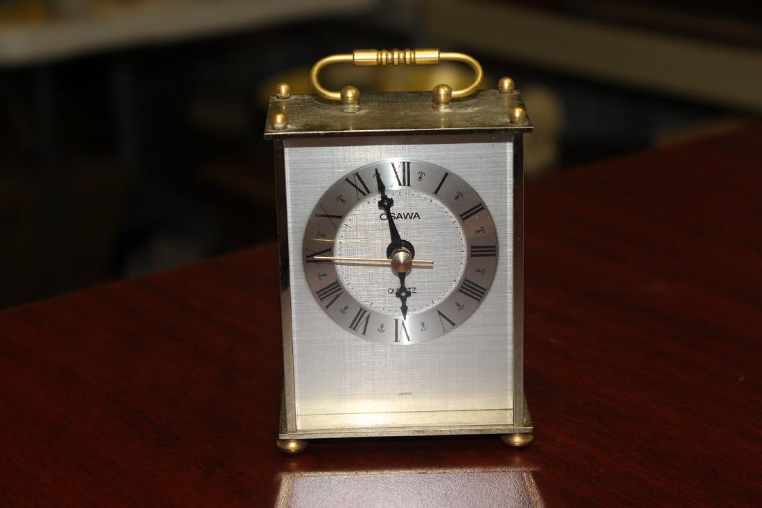 An Osawa Japanese Quartz Clock: currently working condition - 4 inches tall