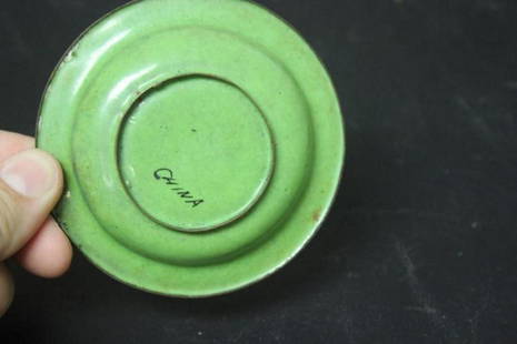 A Chinese Enamel/Cloisonne Sauce Dish: 3 5/8" in diameter