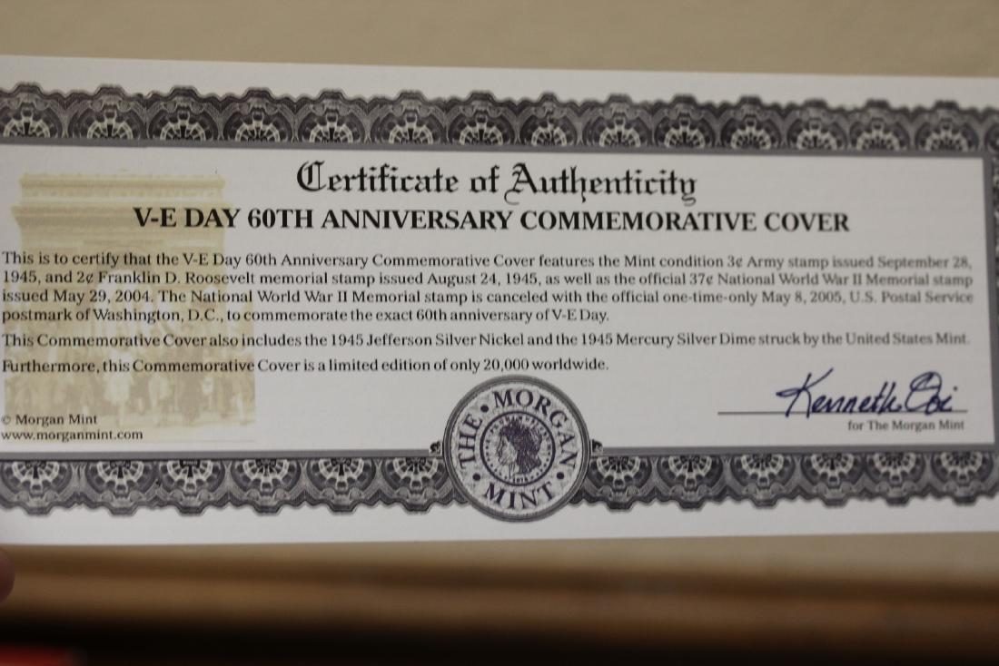 WWII 60th Anniversary VE Day Coin and Stamps: Limited edition - commemorative cover with COA