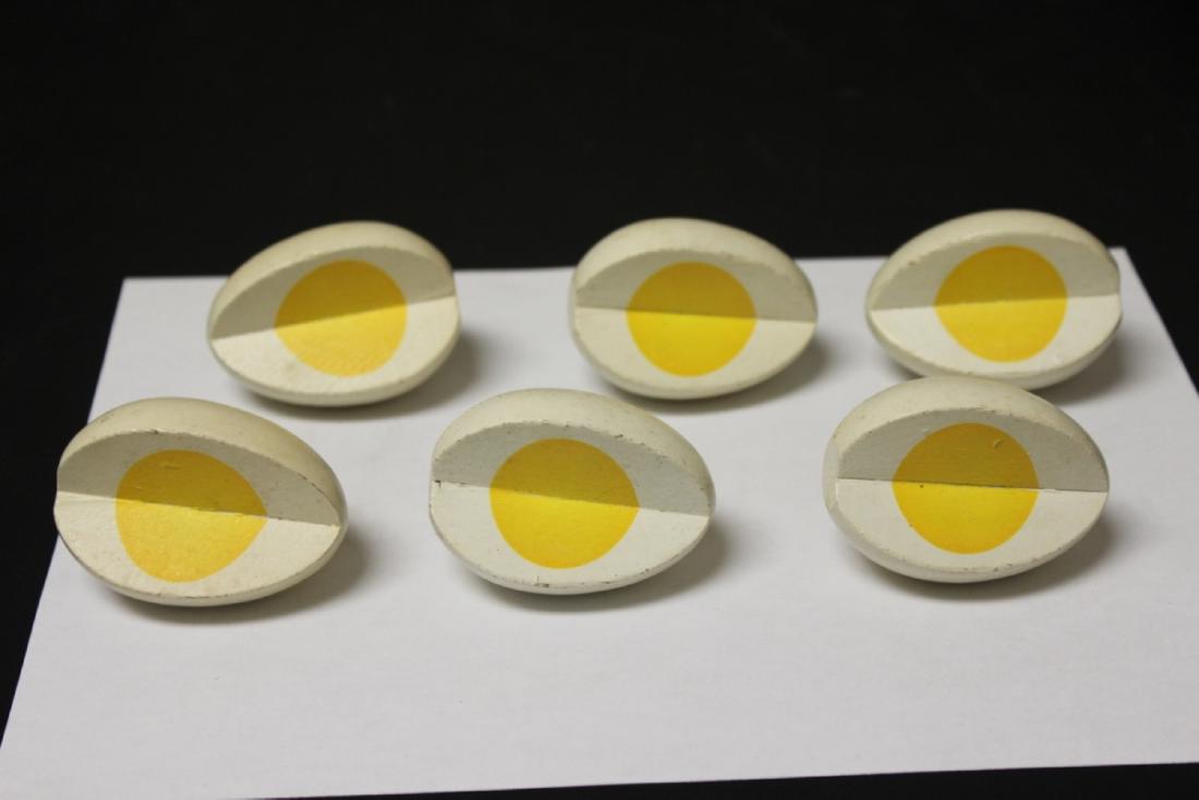 Lot of Six Wooden Egg Cabinet Handle: each 2 1/2" long