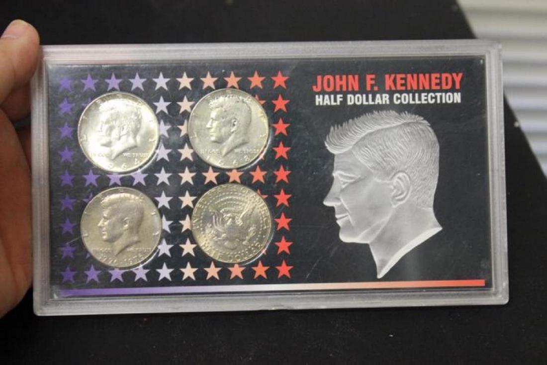 John F. Kennedy Half Dollar Collection Set of 4 Coins: some silver