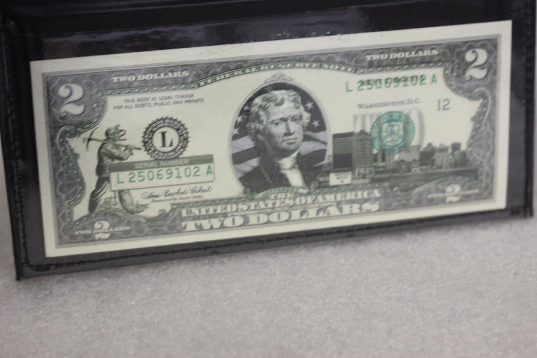 An Uncirculated Two Dollar Bill: 2003 Landmark - with COA