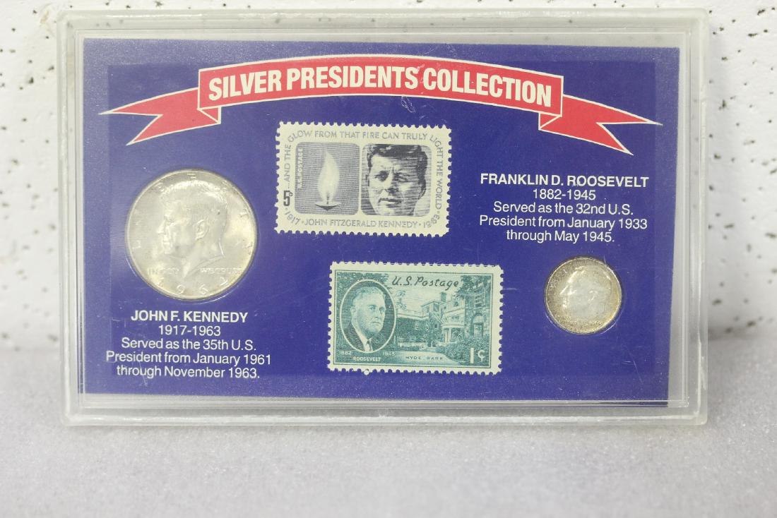 Silver Presidents Collection Stamp and Silver Coin Set: as shown