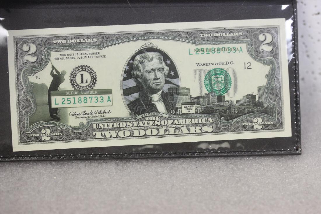 An Uncirculated Two Dollar Bill: 2003 Landmark - with COA