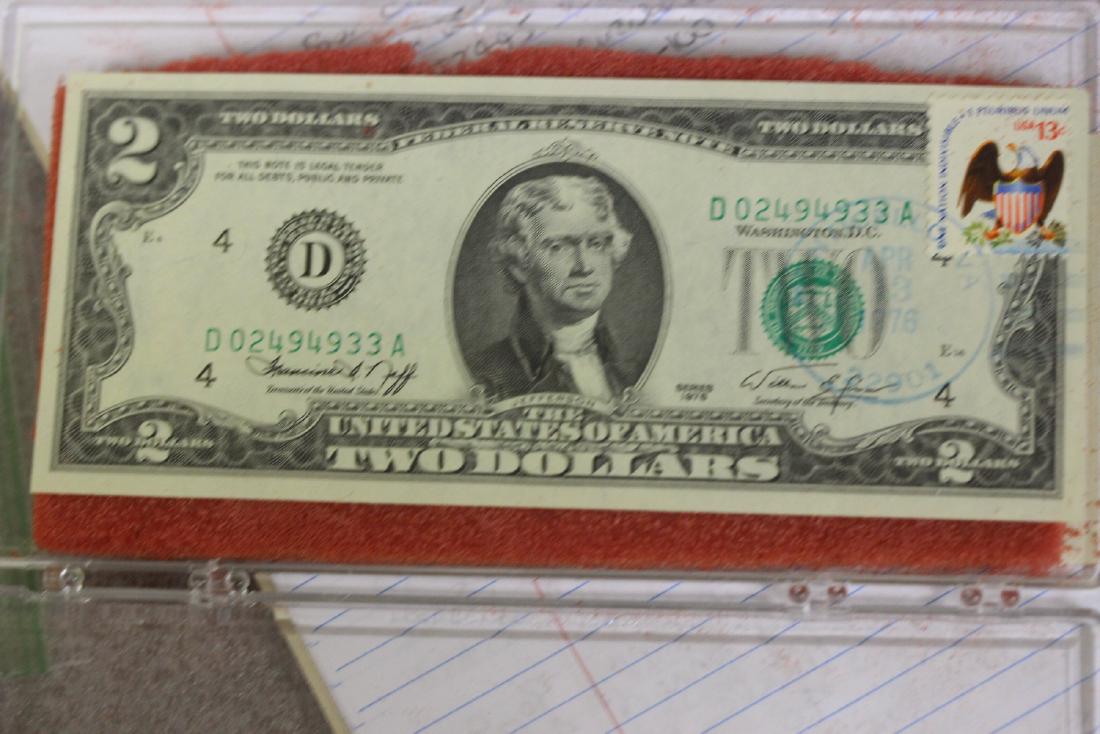 Two Dollar Note - First Day Issue Stamp: Case unfortunately cracked as shown