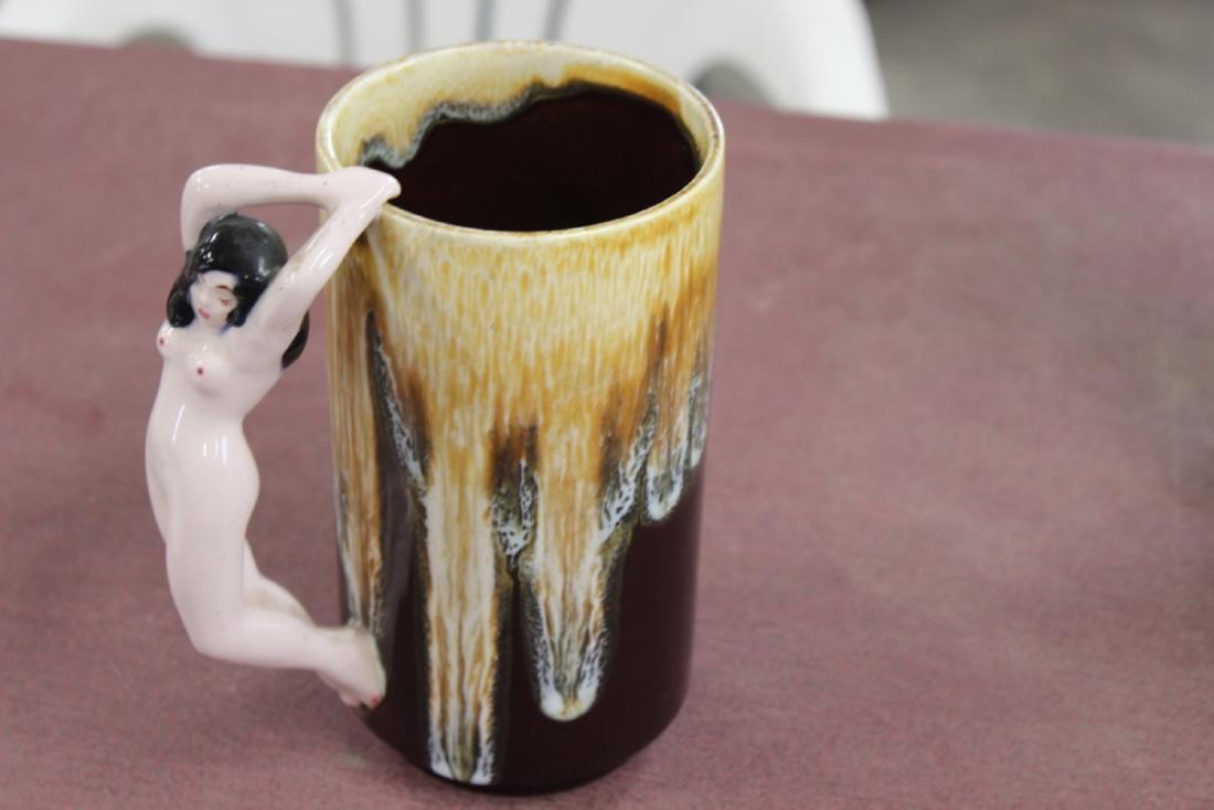 An Allen Nude Handle Mug: Very unusual design - 6 1/2" tall