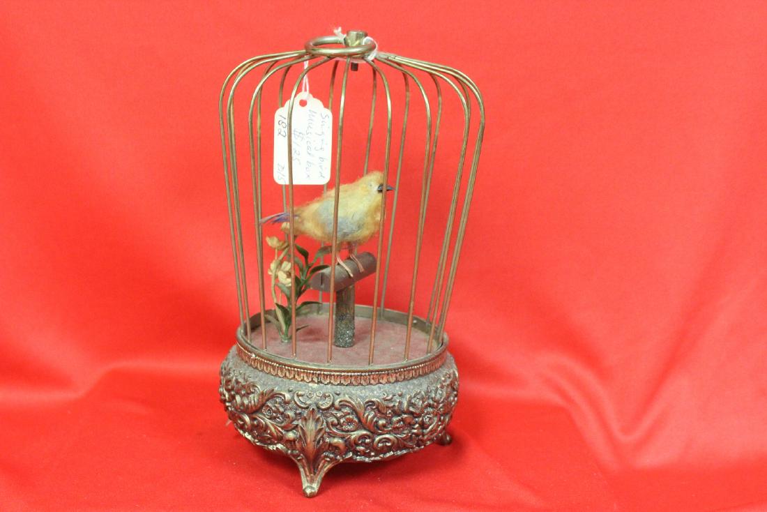 A Singing Bird Music Box: 8 1/2" tall