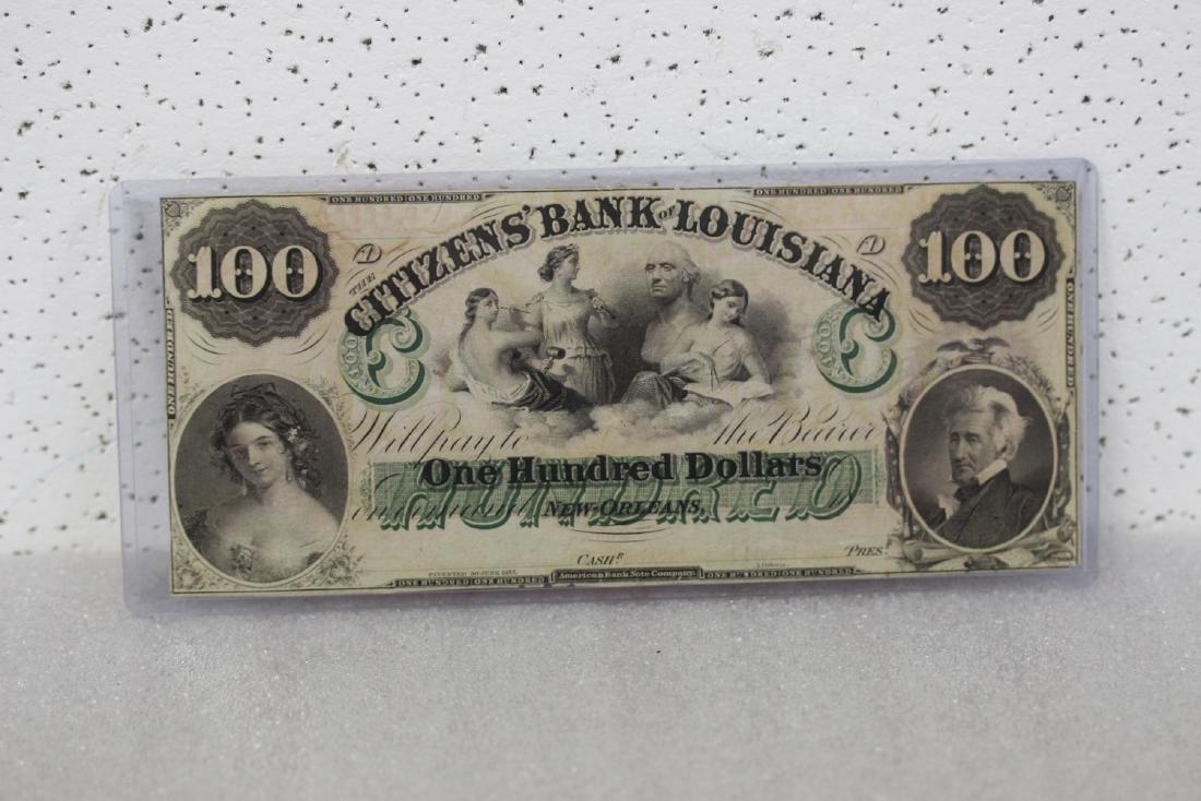 An 1857 $100 Citizen's Bank of Louisiana Note: as shown