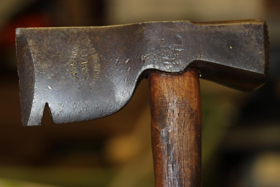 A Clark's Baker and Hamilton San Fransisco Hatchet: overall= 14 3/4" long