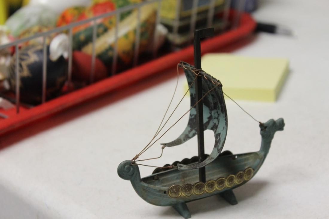 A Metal Viking Long Ship: 4 3/8" long