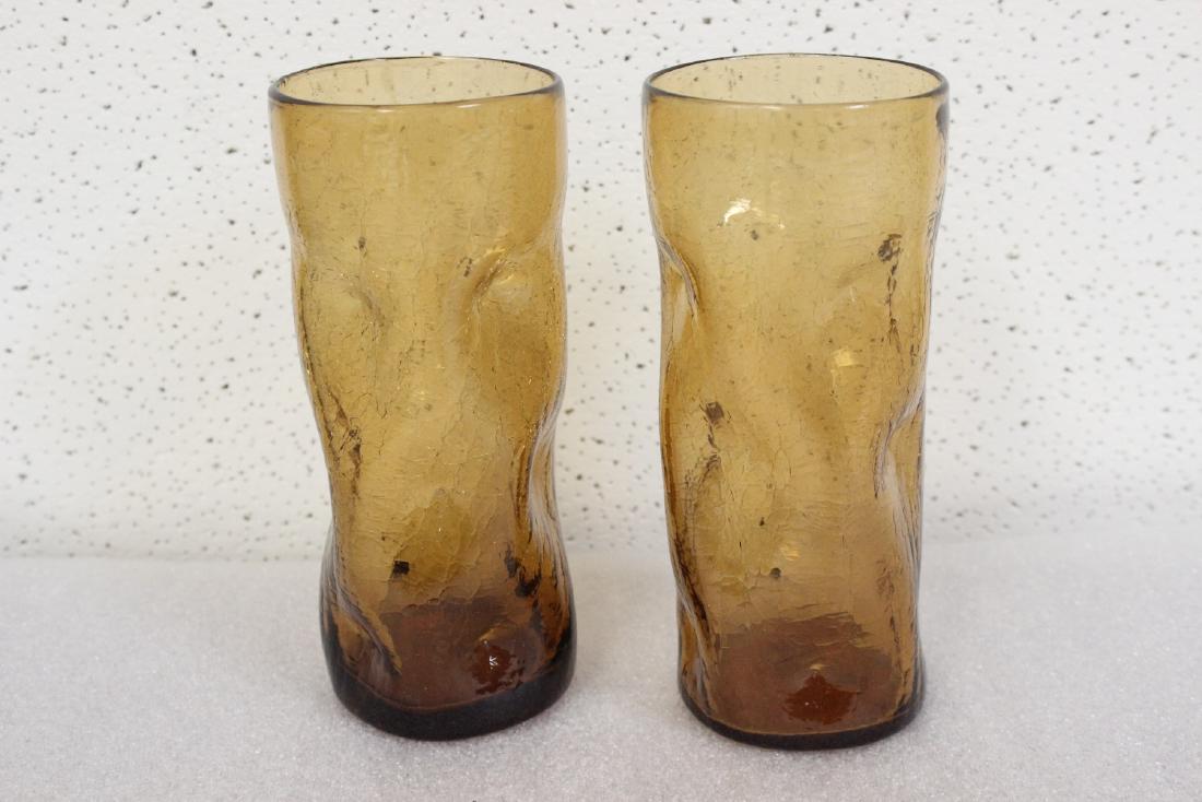 Lot of Two Blenko Water Tumblers: Each 7" tall