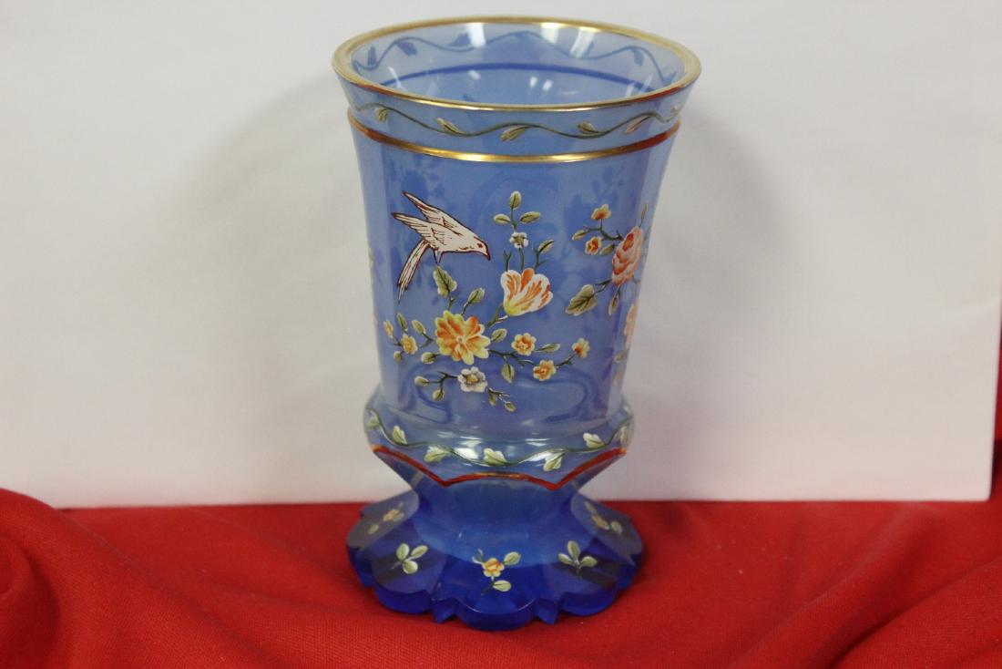 An Enamel on Glass Vase: 5" tall