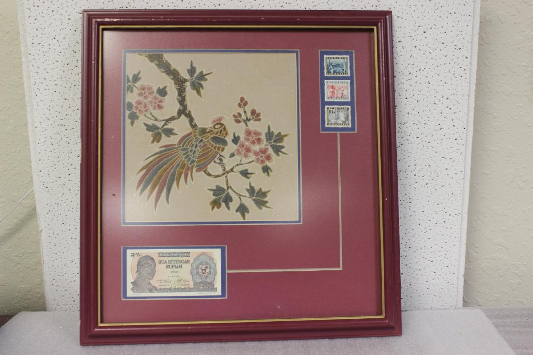 An Indonesian Framed Artwork: 15 1/2" square