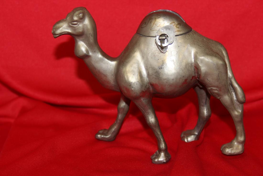 A Metal Camel Bank: No key - 6 1/4" long