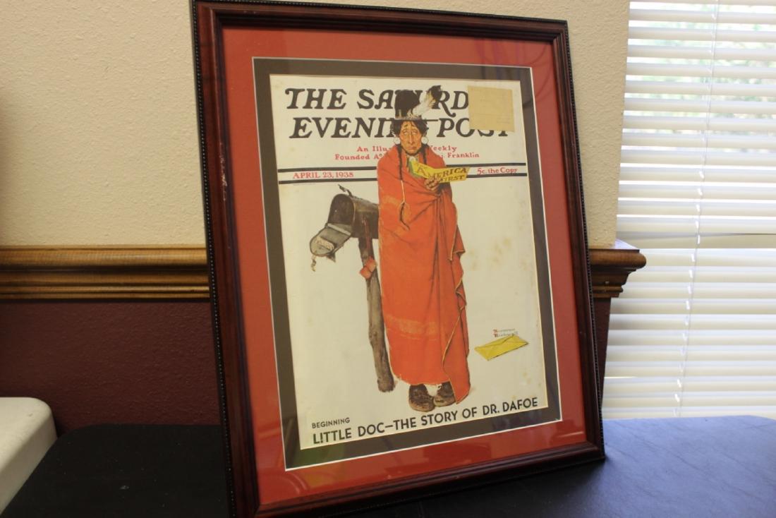 Framed The Saturday Evening Post April 23, 1938 Norman: overall= 18 1/2" x 15 3/4"
