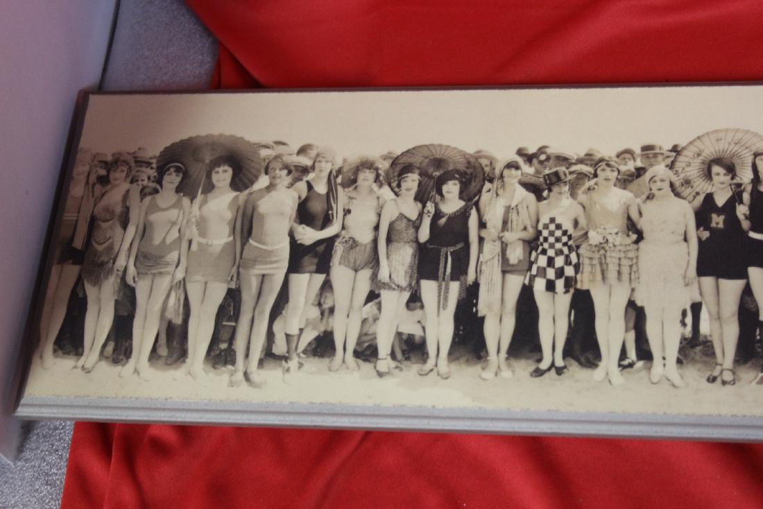 A Panoramic Print of Beach Beauties: Possibly a pennant or beauty competition - 38" x 7"