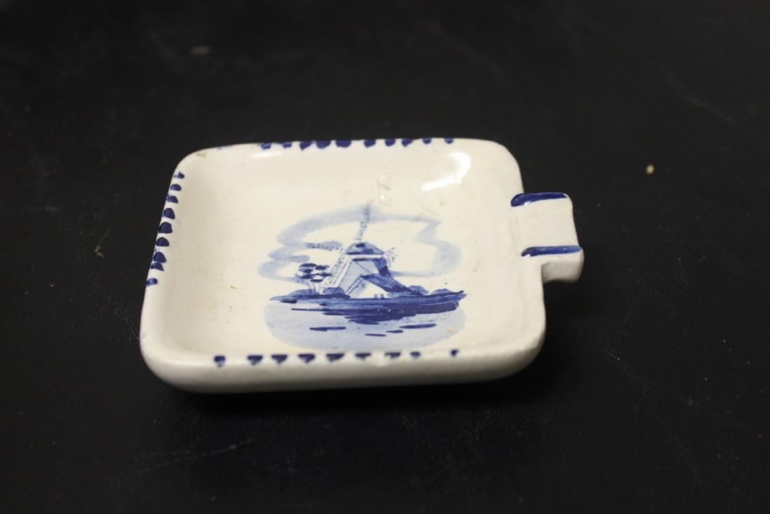 A Vintage Delft Personal Ashtray: please note small chips - 3 1/2" square