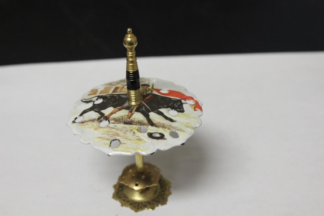 An Enamel Spanish Bull Fighter: Sword holder - 4 3/8"