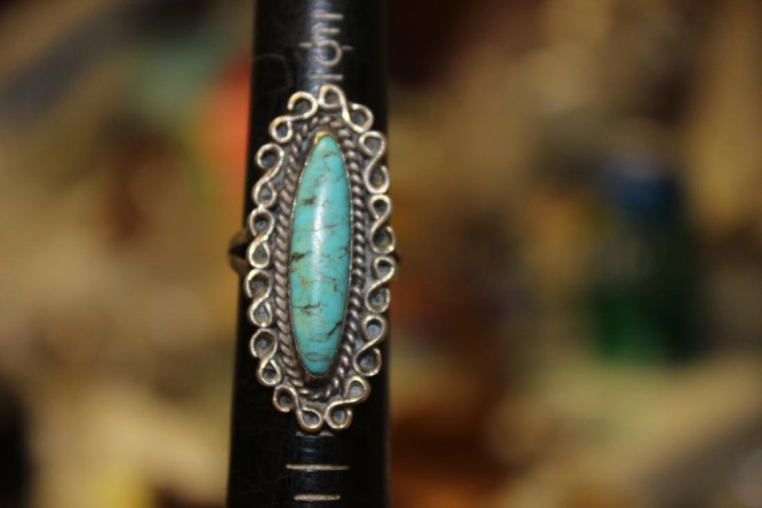 A Sterling and Torquoise Ring: Signed - possibly Native American - very well made - vintage - size 6 1/2