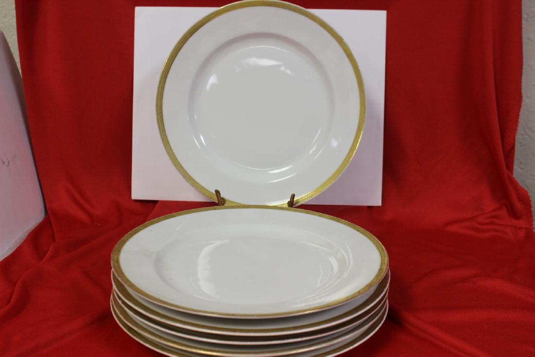 Set of 6 Selb Bavaria Gold Rim Dinner Plate: 9 3/4" in diameter
