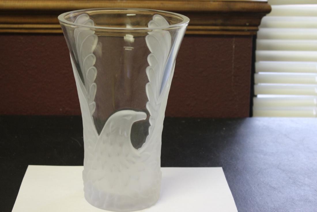 A Crystal/Glass Vase: Vintage - 9 1/4 inches tall