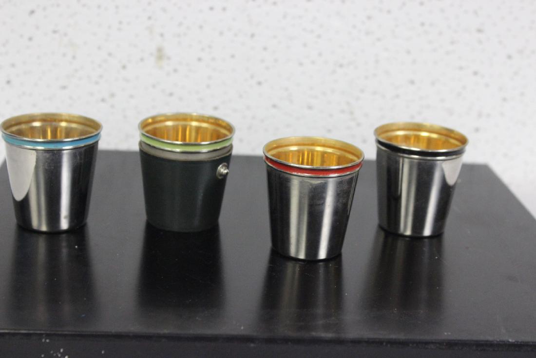 Lot of 8 Vintage Metal Shot Glasses: Strap snapped and gone