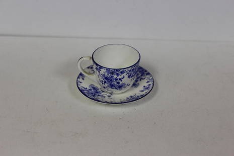 A Shelley, England Miniature Cup and Saucer: 1 1/2" tall