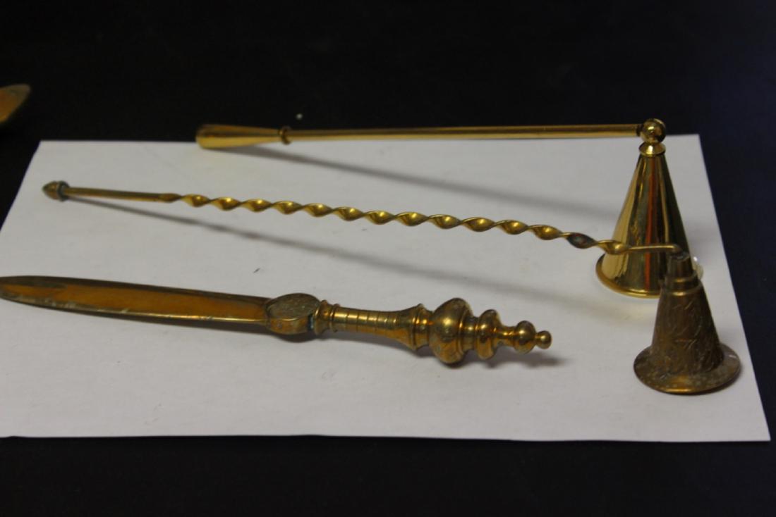 Lot of 3 Brass Articles: To include 2 stuffers and a letter opener - longest= 11 1/2"
