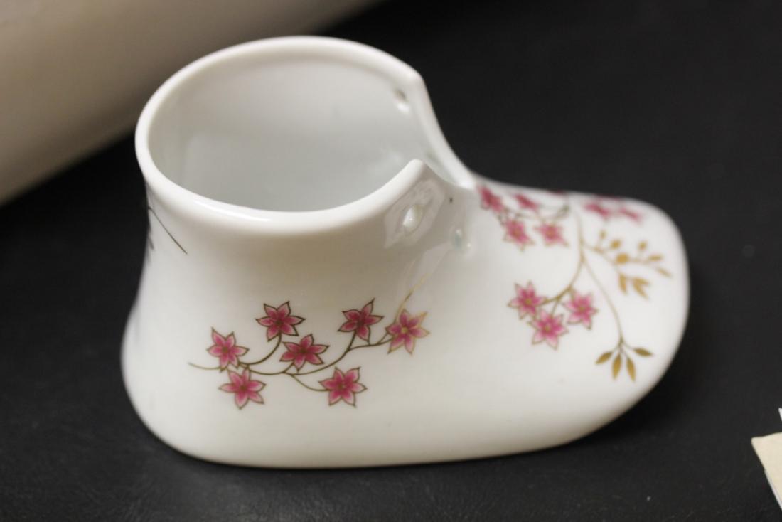 A Hand Decorated Porcelain Shoe: Made in Spain - 3 7/8" in diameter