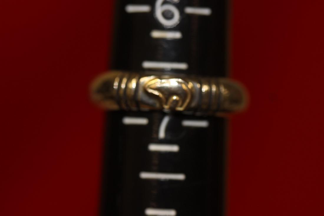 A Signed Mike and Sterling and 14Karat Gold Ring: Possibly by Mike Smith