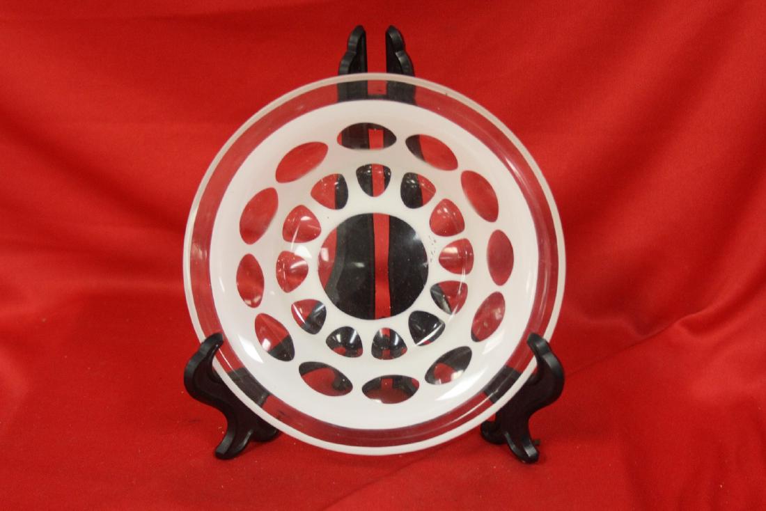 A Czech Bohemian Glass Plate: 6" in diameter